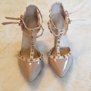 Nude Rock Stud Heels size 7.5